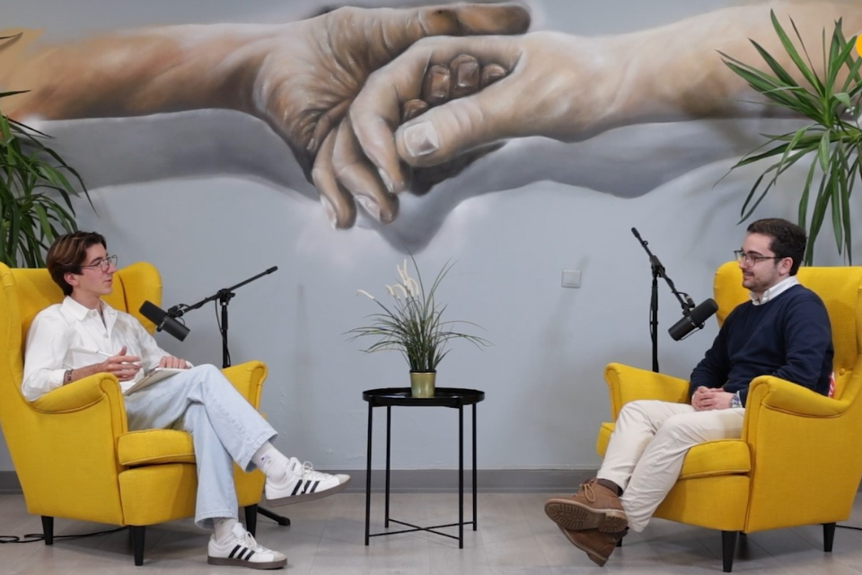 Joaquim Costa à conversa com Miguel Cardoso do CNJ, durante a gravação deste episódio